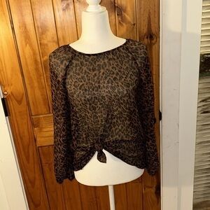 Zara sheet leopard print shirt top size S